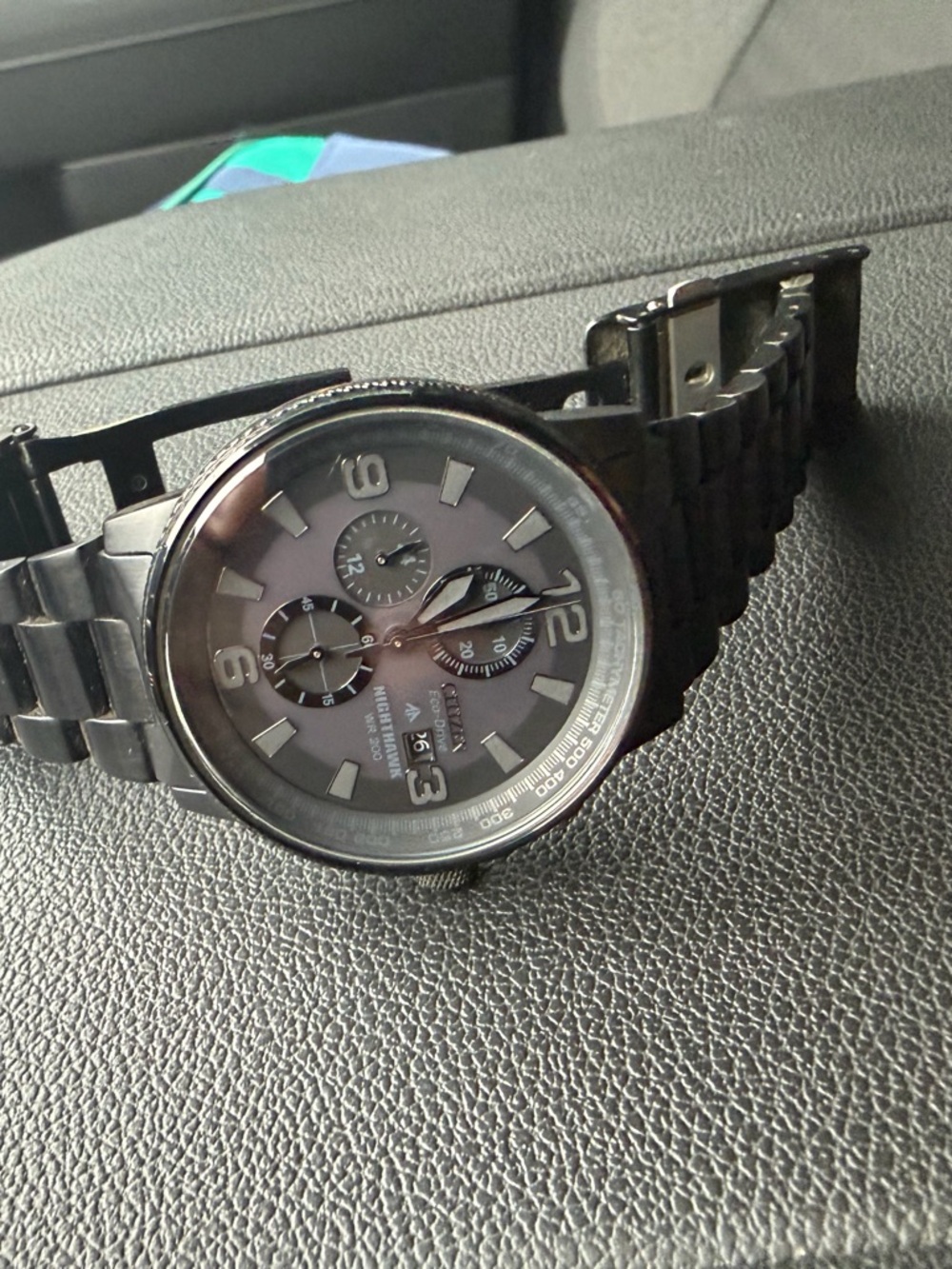 Black Men's Chronograph Stainless Steel Watch